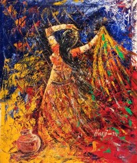 Harji Lal, 16 x 19, Acrylic On Canvas, Figurative Painting, AC-HAR-008